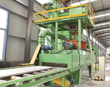 石材拋丸機(jī)，大理石荔枝面打毛粗化設(shè)備